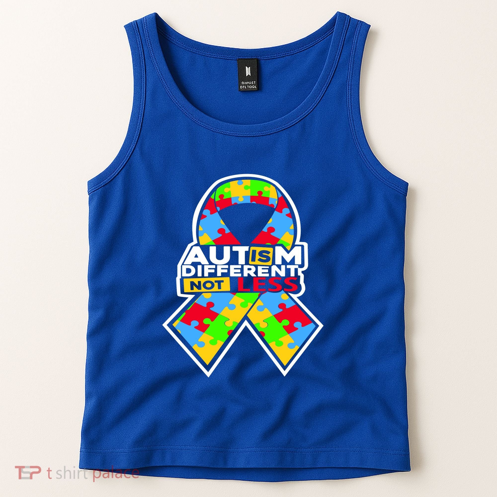 Autism Awareness Different Not Less Puzzle Ribbon Tank Top