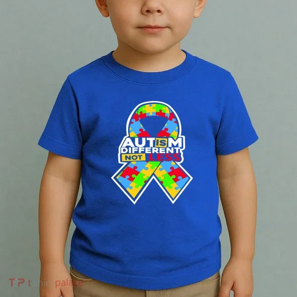 Autism Awareness Different Not Less Puzzle Ribbon Toddler T-Shirt