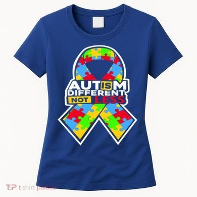 Autism Awareness Different Not Less Puzzle Ribbon Women's T-Shirt