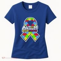 Autism Awareness Different Not Less Puzzle Ribbon Women's T-Shirt thumb 0