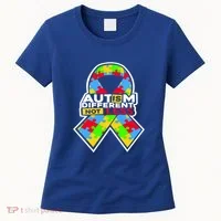 Autism Awareness Different Not Less Puzzle Ribbon Women's T-Shirt thumb 0