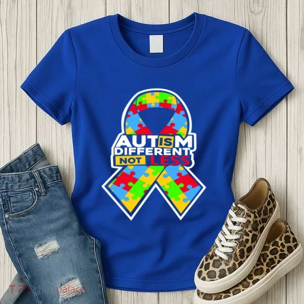 Autism Awareness Different Not Less Puzzle Ribbon Women's T-Shirt