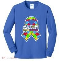 Autism Awareness Different Not Less Puzzle Ribbon Kids Long Sleeve Shirt thumb 0