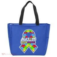 Autism Awareness Different Not Less Puzzle Ribbon Tote Bag thumb 0