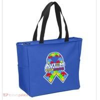 Autism Awareness Different Not Less Puzzle Ribbon Tote Bag thumb 2