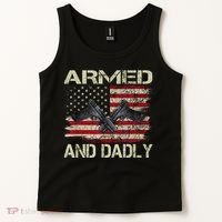 Armed And Dadly Funny Deadly Father For Father's Day Tank Top thumb 2