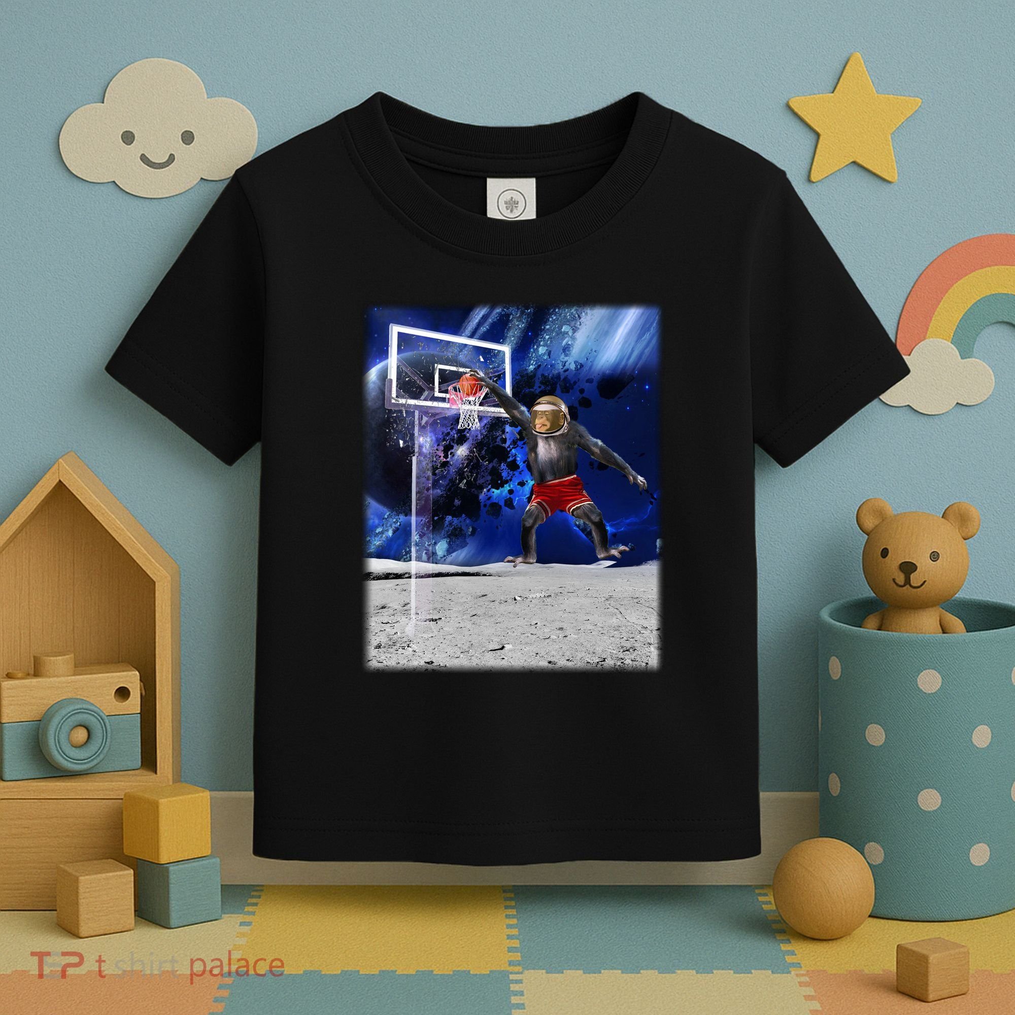 Air Ape Dunking Basketball Monkey Toddler T-Shirt