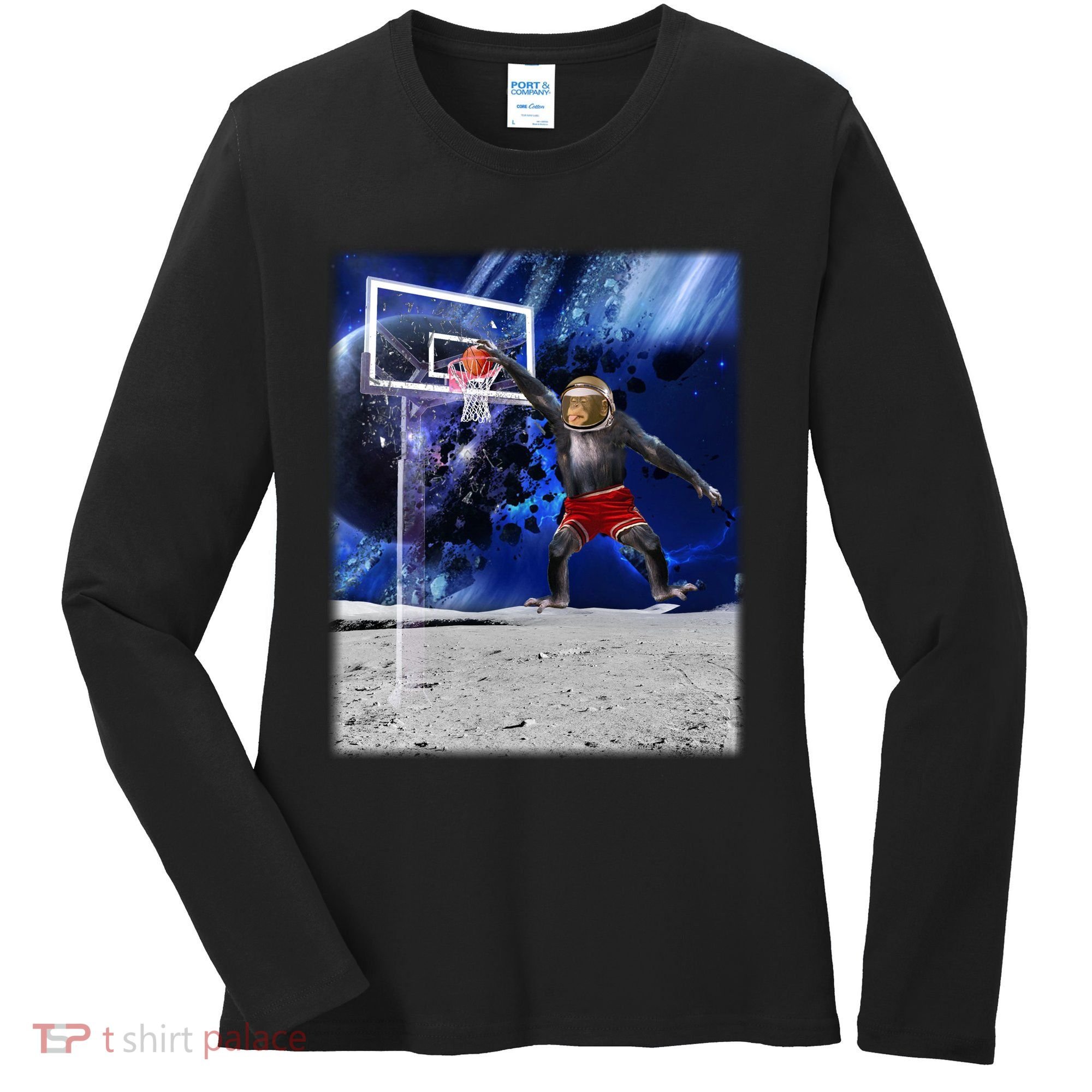 Air Ape Dunking Basketball Monkey Women's Long Sleeve Shirt