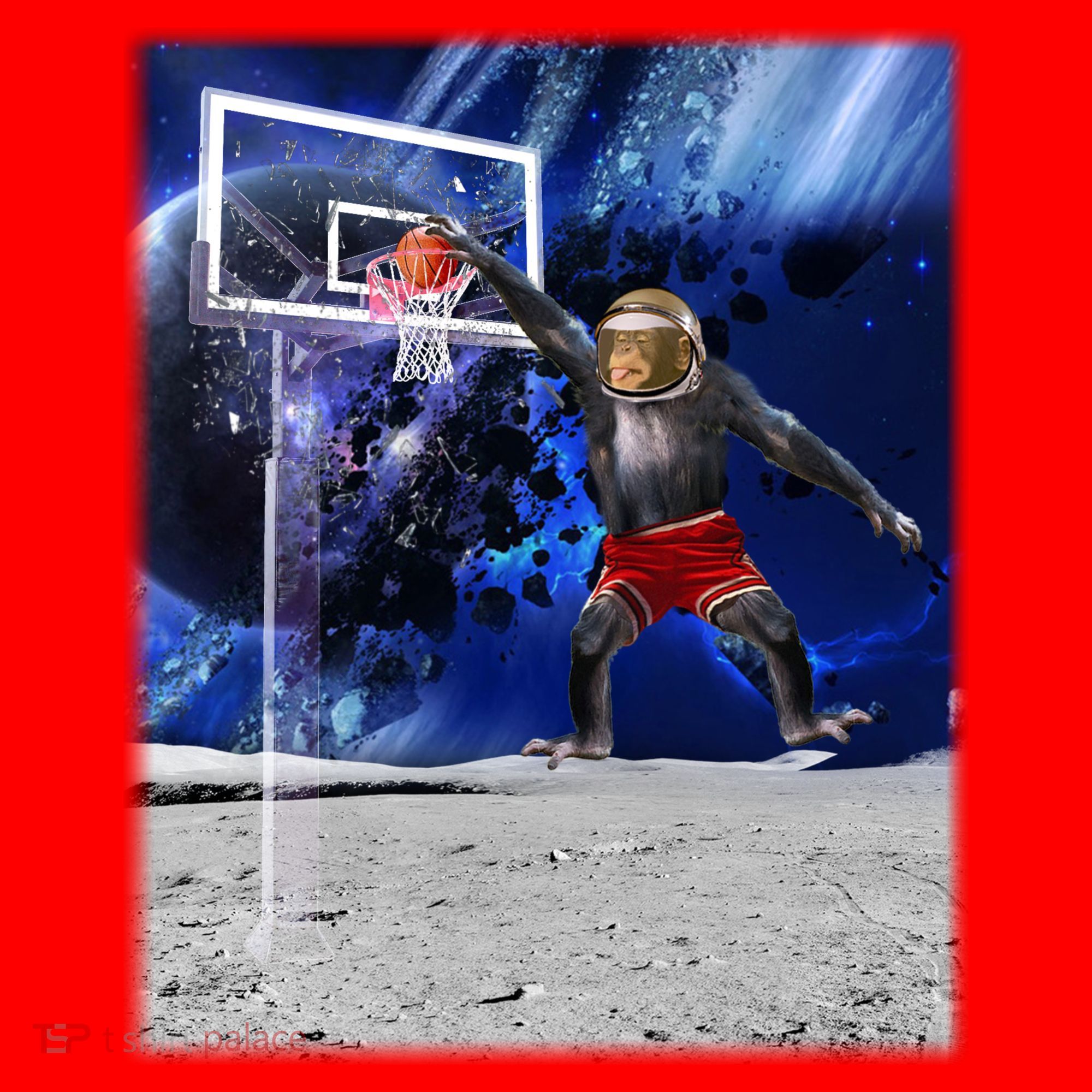 Air Ape Dunking Basketball Monkey Santa Hat