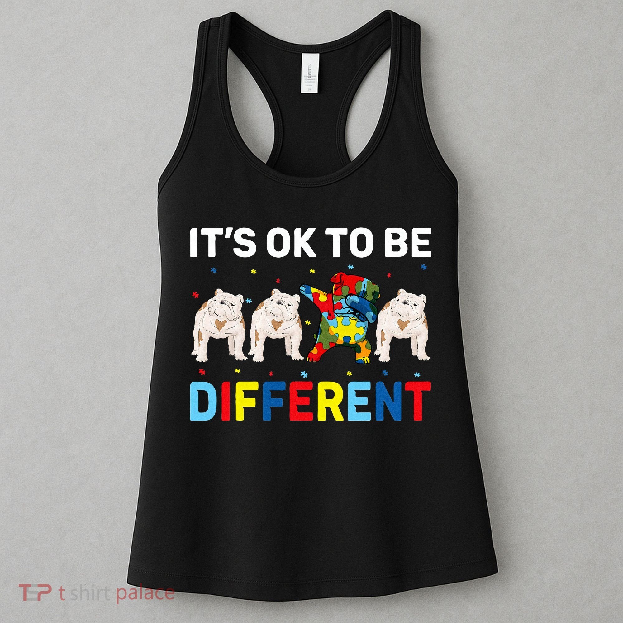 Autism Awareness Day Gift Funny Dabbing English Bulldog Women's Tank Top