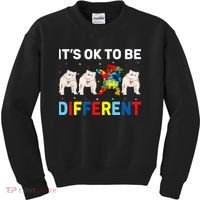Autism Awareness Day Gift Funny Dabbing English Bulldog Kids Sweatshirt thumb 0