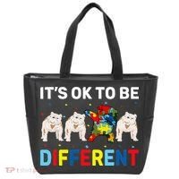 Autism Awareness Day Gift Funny Dabbing English Bulldog Tote Bag thumb 0