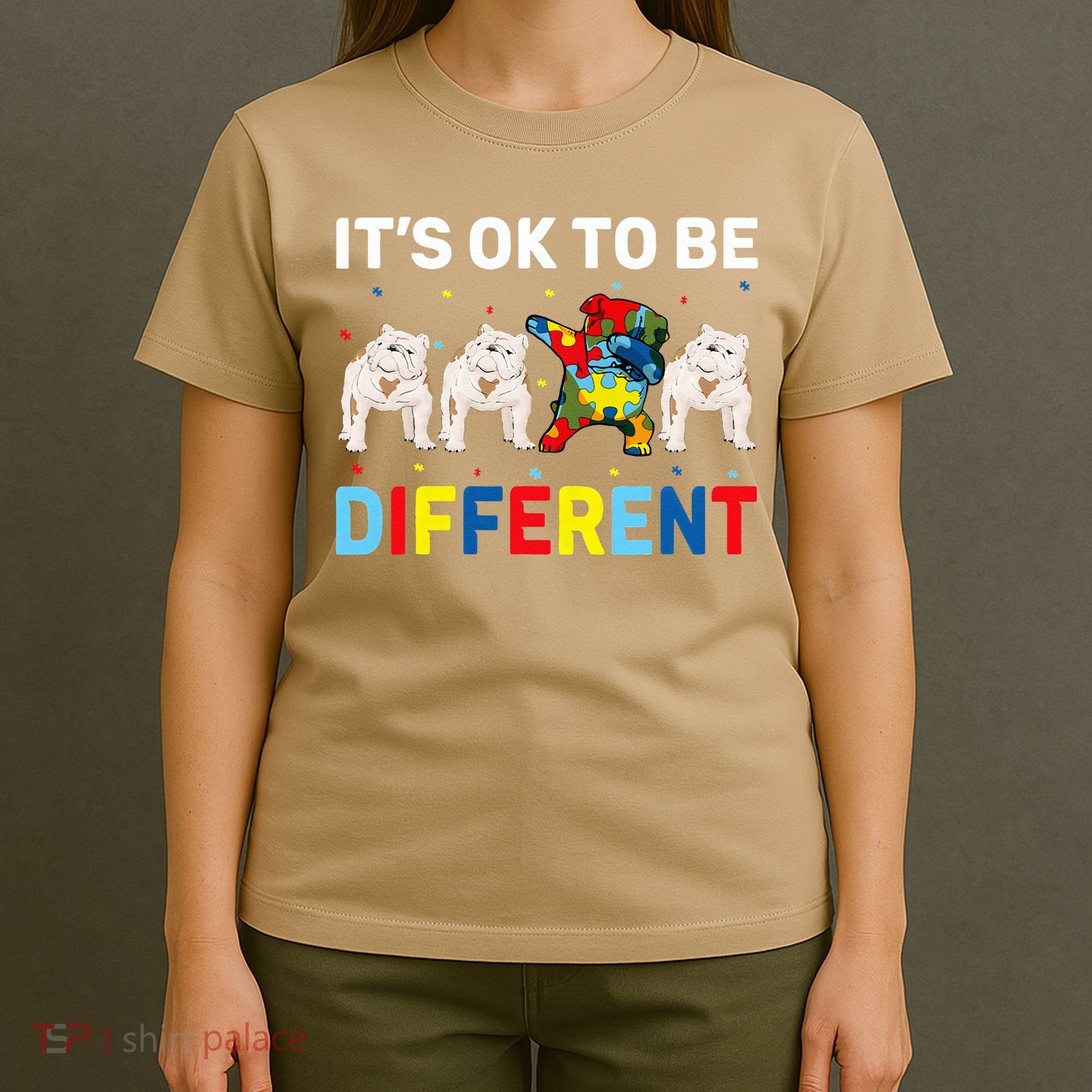 Autism Awareness Day Gift Funny Dabbing English Bulldog T-Shirt