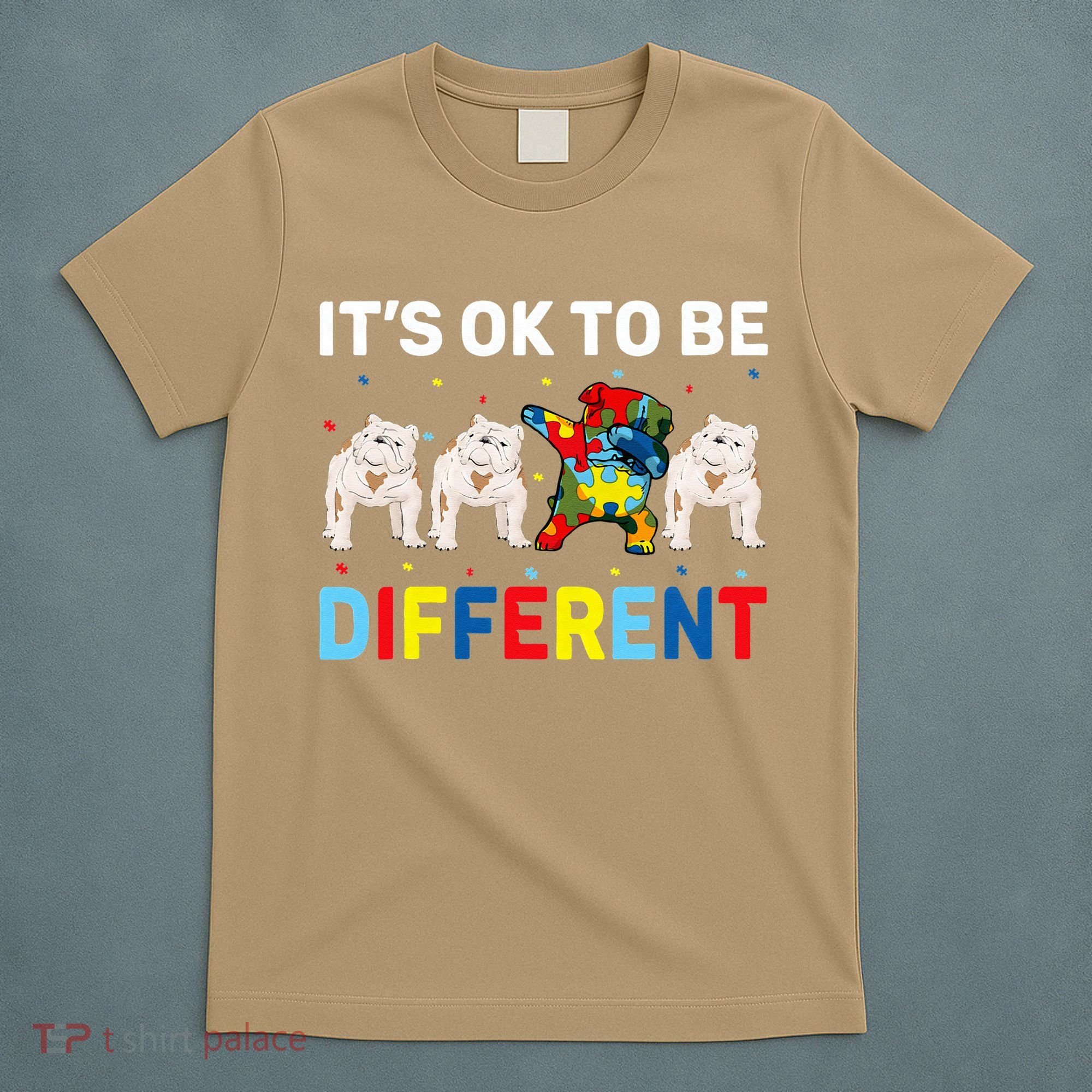 Autism Awareness Day Gift Funny Dabbing English Bulldog T-Shirt