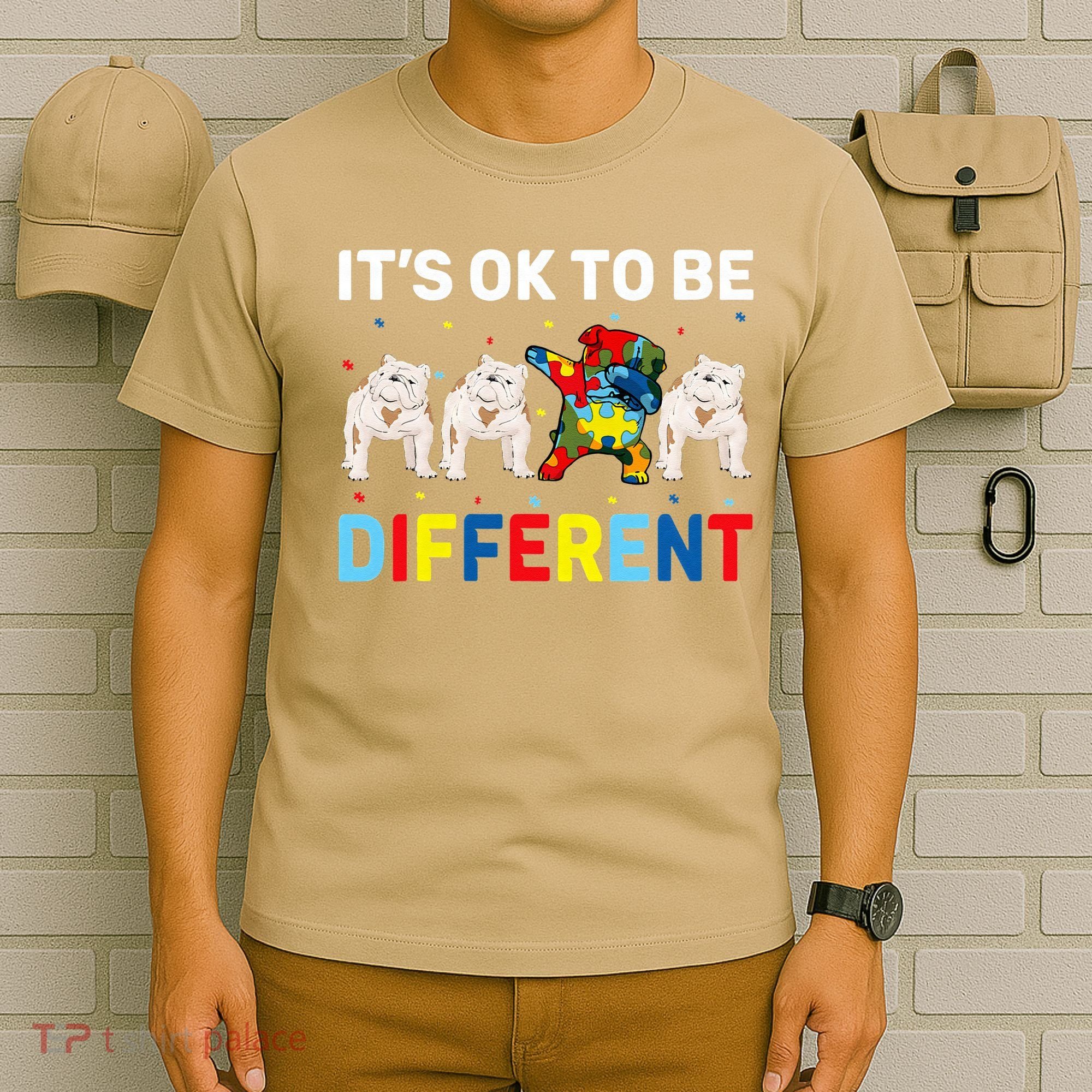 Autism Awareness Day Gift Funny Dabbing English Bulldog T-Shirt