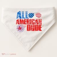 All American Dude 4th Of July USA-Made Doggie Bandana thumb 0