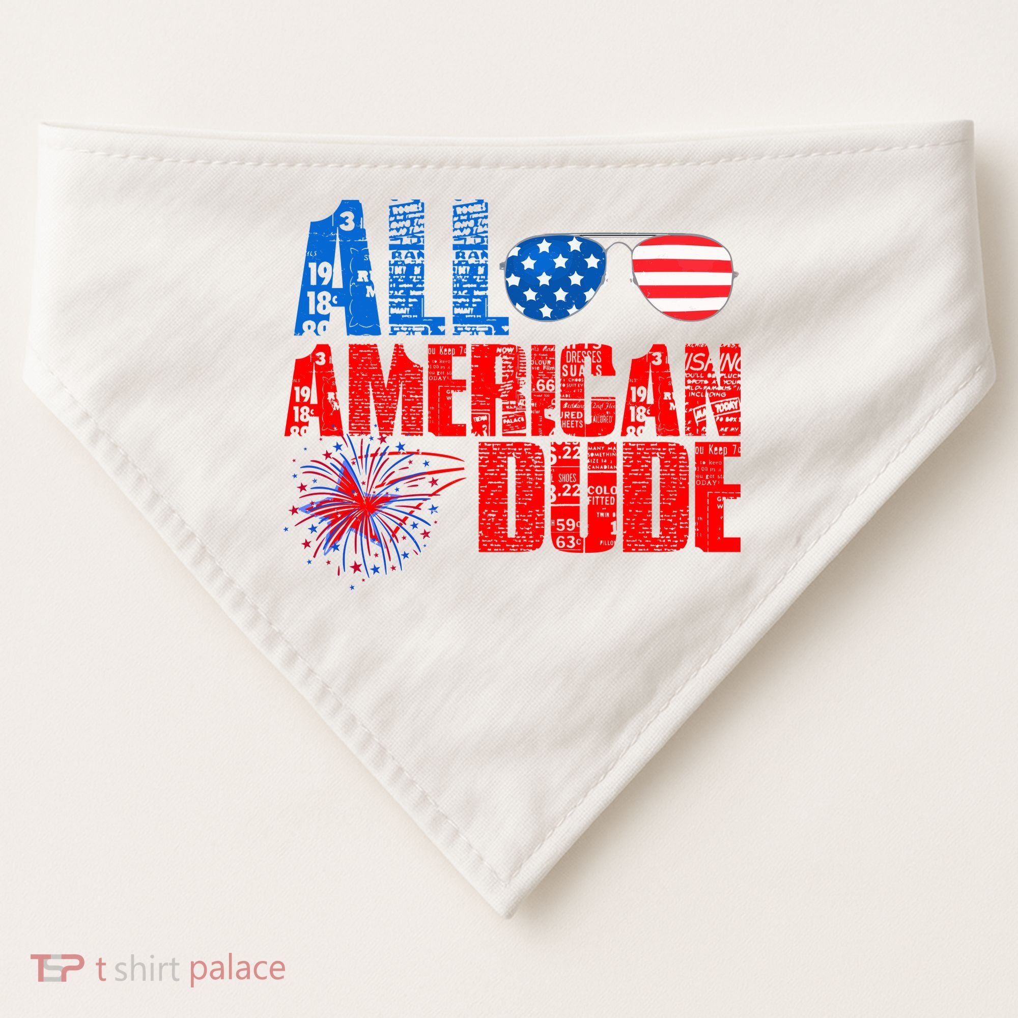 All American Dude 4th Of July USA-Made Doggie Bandana