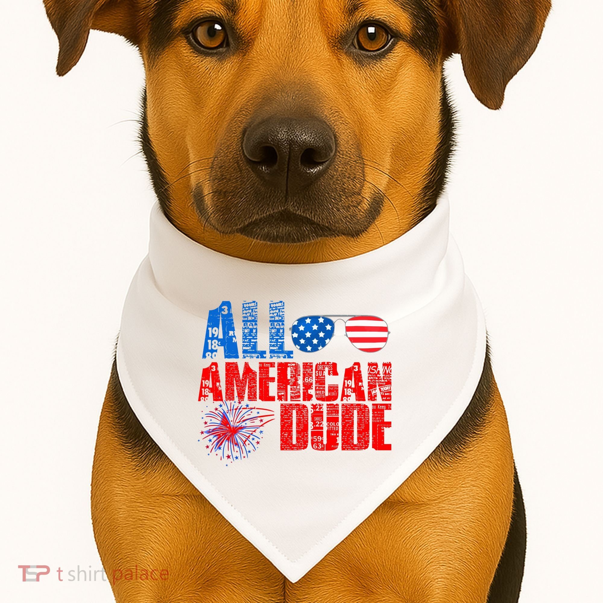 All American Dude 4th Of July USA-Made Doggie Bandana
