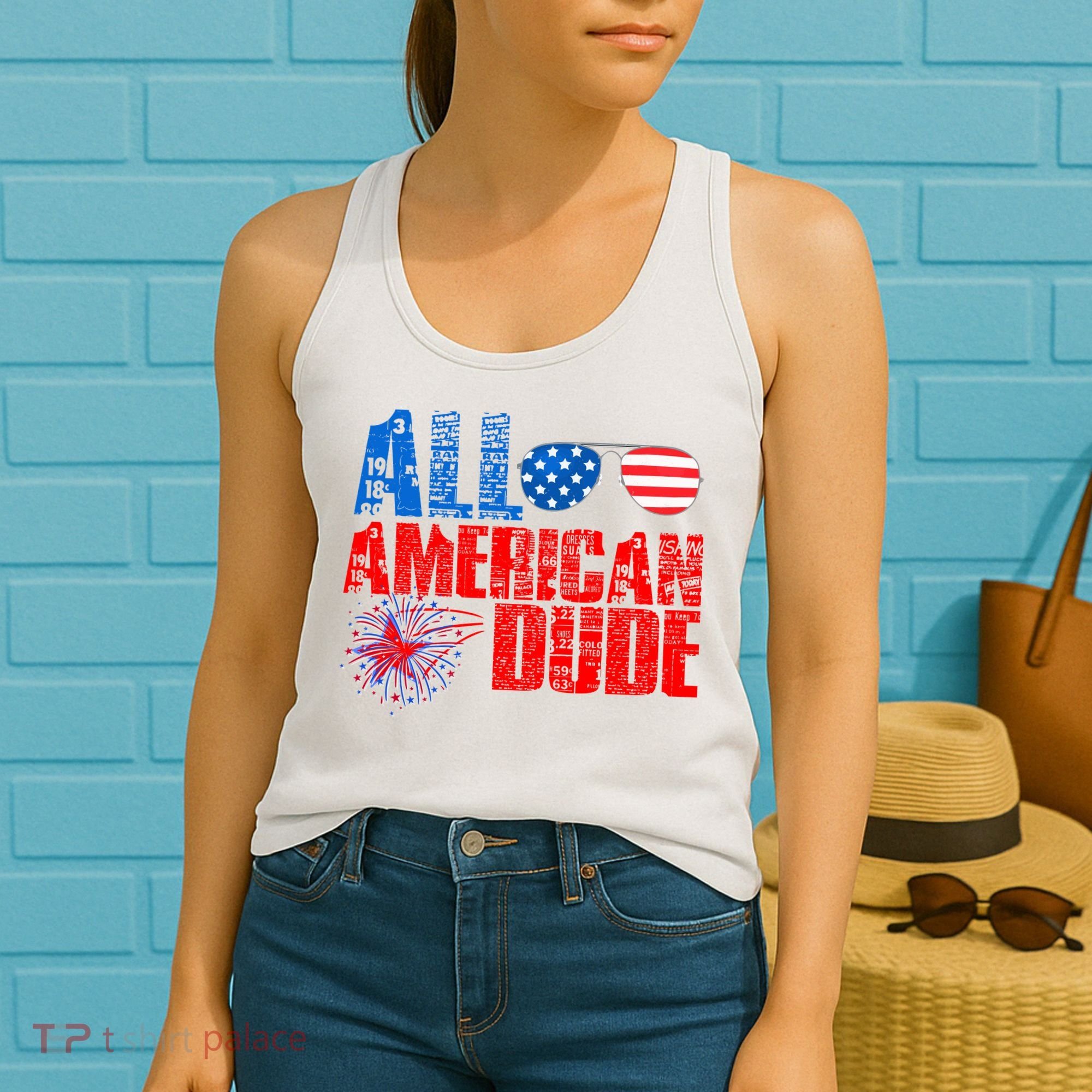 All American Dude 4th Of July Women's Tank Top