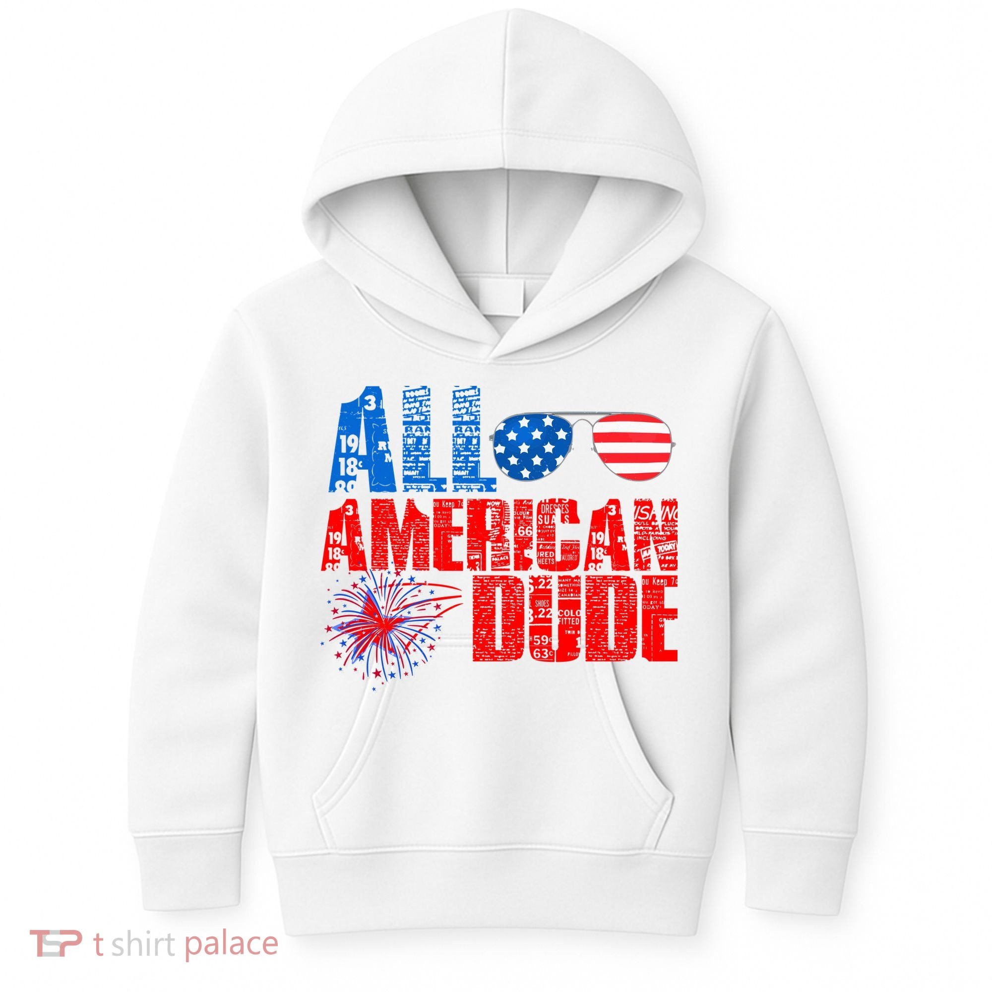 All American Dude 4th Of July Kids Hoodie