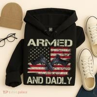 Armed And Dadly Funny Deadly Father For Father's Day Hoodie thumb 4
