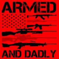 Armed And Dadly Usa Patriotic Fathers Day Santa Hat thumb 1