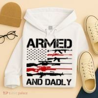 Armed And Dadly Usa Patriotic Fathers Day Hoodie thumb 4