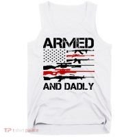 Armed And Dadly Usa Patriotic Fathers Day Tank Top thumb 0
