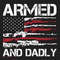 Armed And Dadly Funny Deadly Father For Fathers Day USA Flag Comfort Colors T-Shirt thumb 5