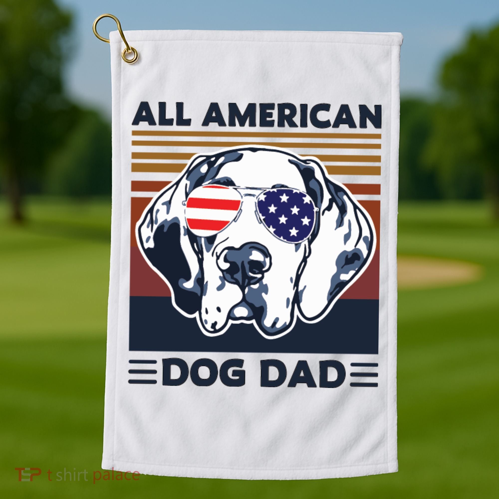 All American Dog Dad Golf Towel