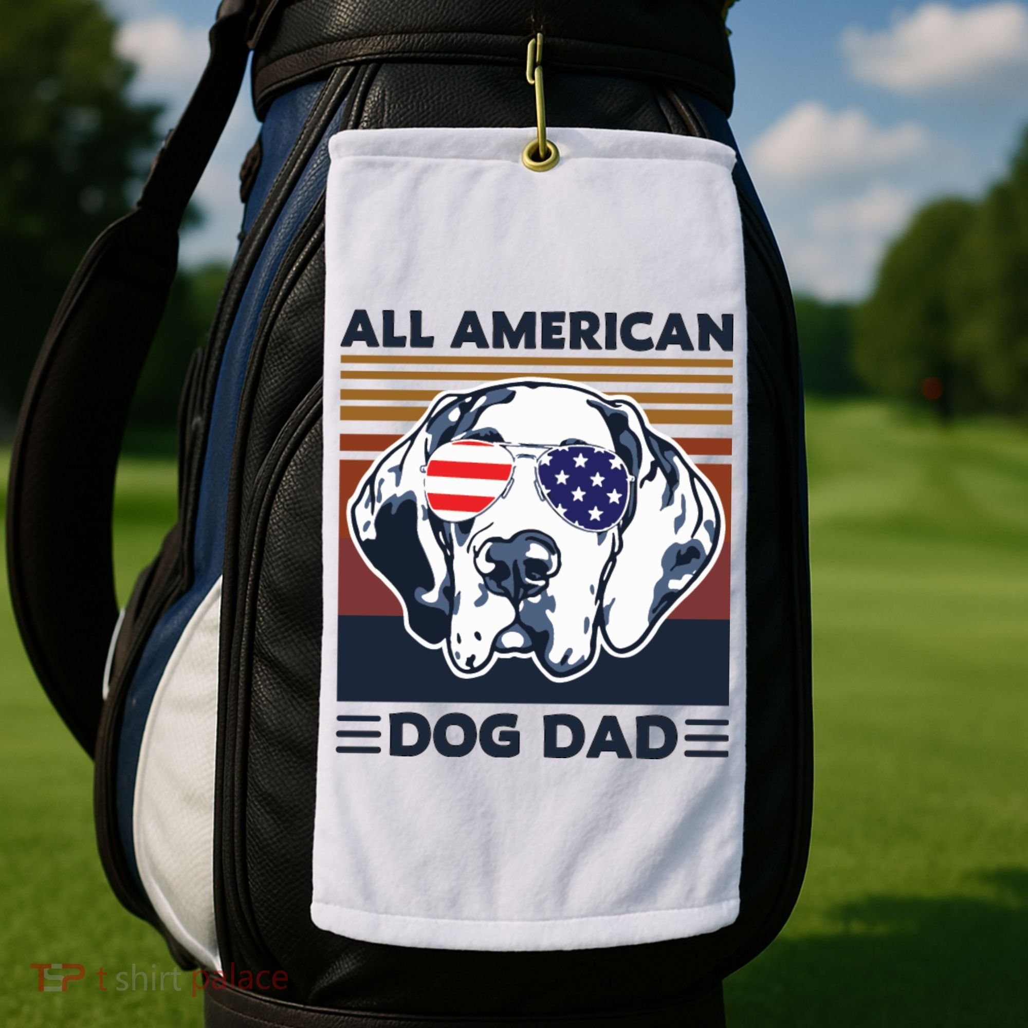 All American Dog Dad Golf Towel