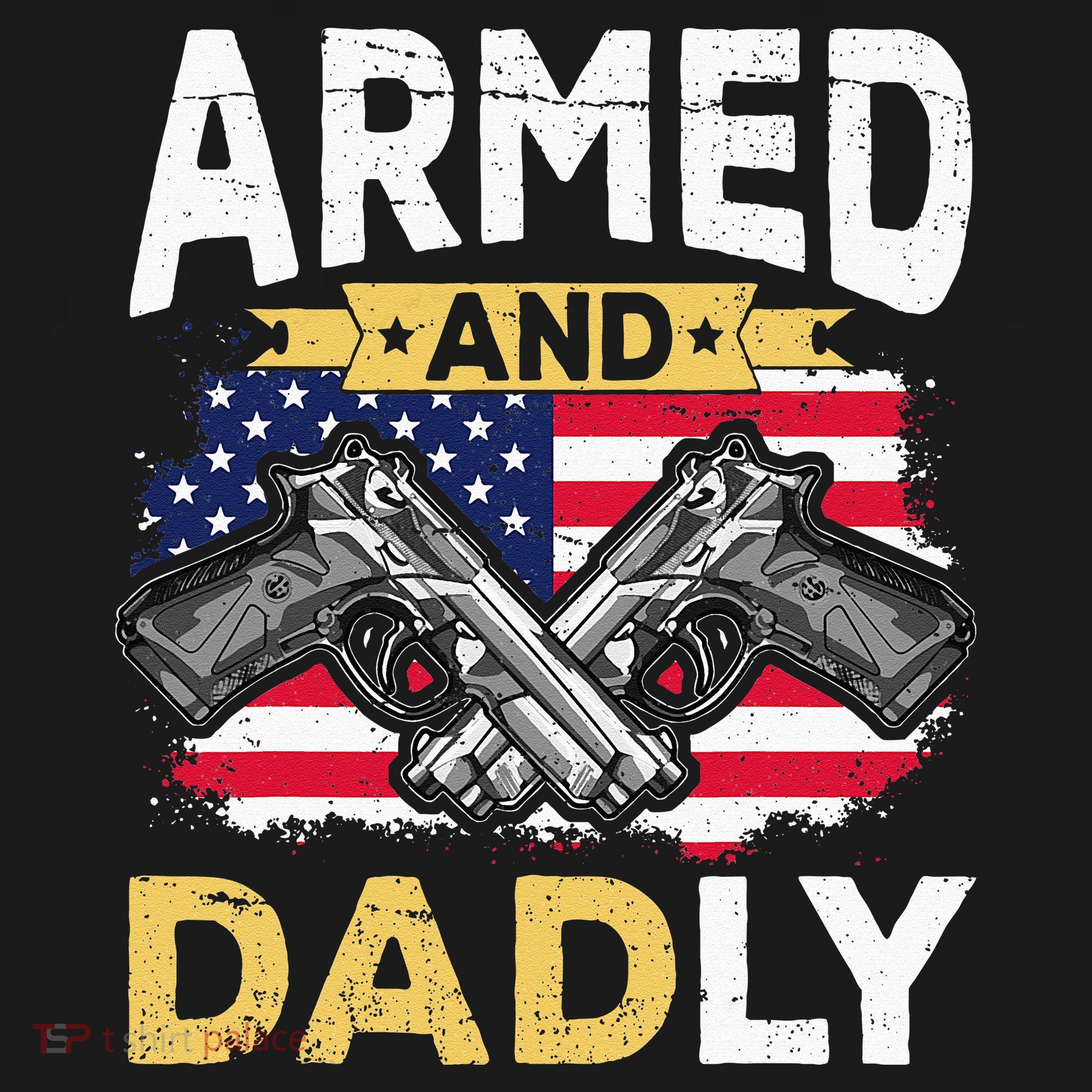 Armed And Dadly Funny Deadly Father USA flag Fathers Day Mousepad