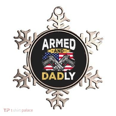 Armed And Dadly Funny Deadly Father USA flag Fathers Day Ornament