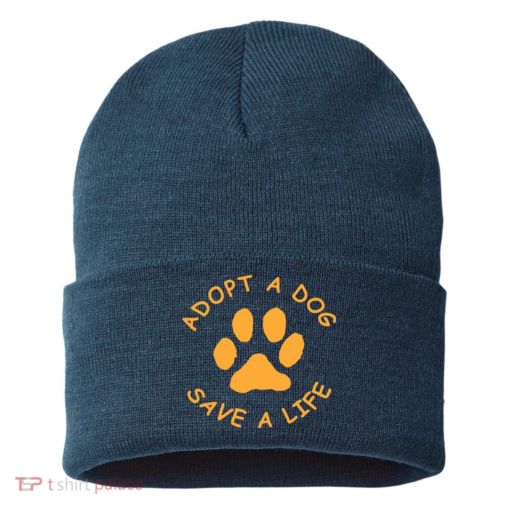 Adopt A Dog Save A Life Tee Rescue Dog Sustainable Knit Beanie