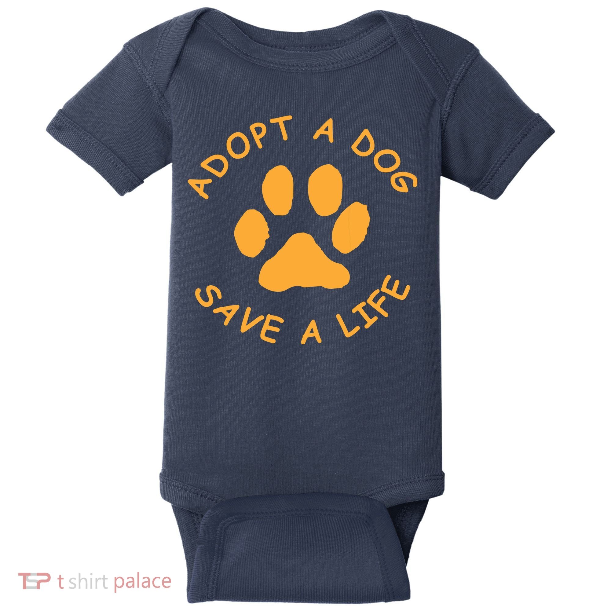 Adopt A Dog Save A Life Tee Rescue Dog Baby Bodysuit