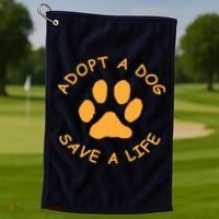 Adopt A Dog Save A Life Tee Rescue Dog Golf Towel thumb 1