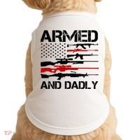 Armed And Dadly Military Dad Gift Doggie Tank thumb 0