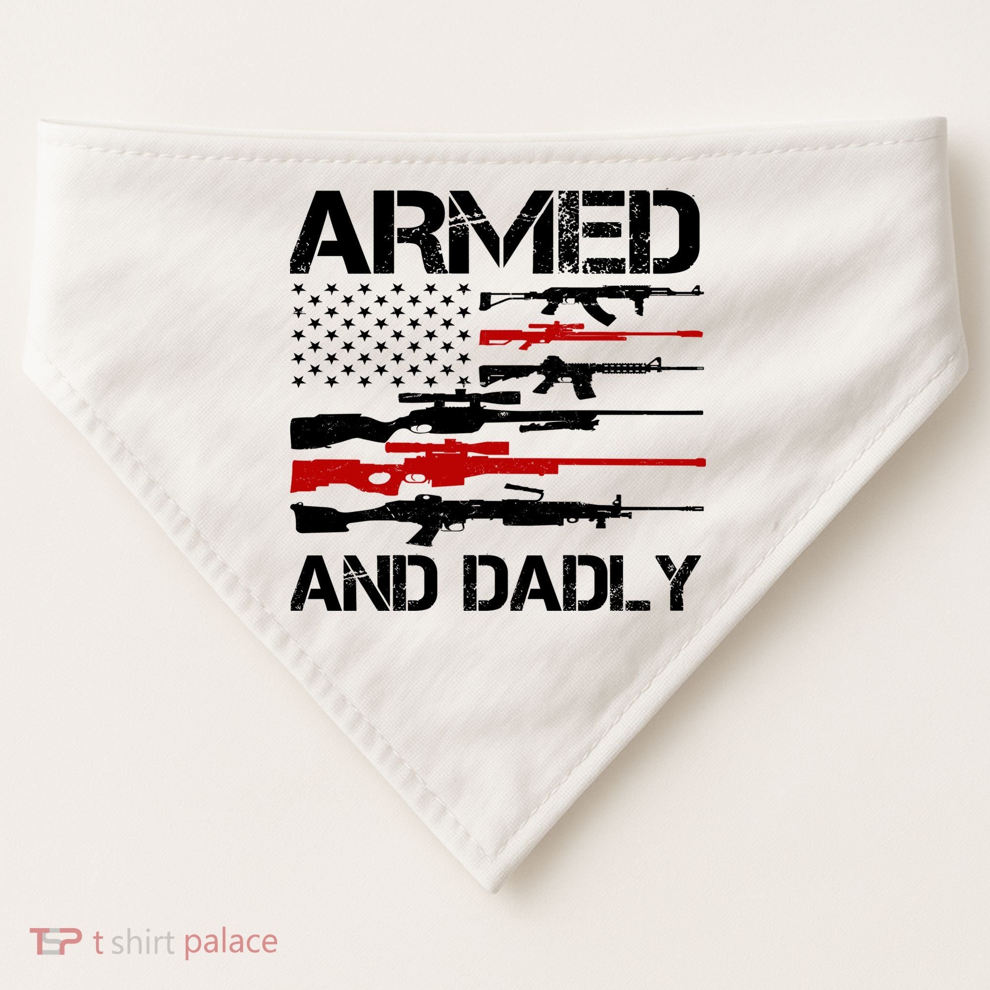 Armed And Dadly Military Dad Gift USA-Made Doggie Bandana