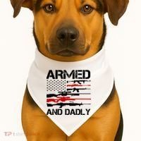 Armed And Dadly Military Dad Gift USA-Made Doggie Bandana thumb 1