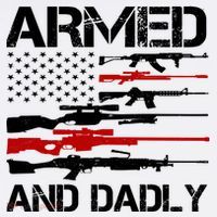 Armed And Dadly Military Dad Gift Button thumb 1