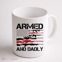 Armed And Dadly Military Dad Gift Coffee Mug thumb 1