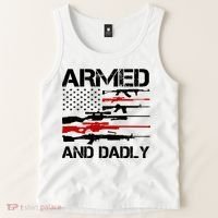 Armed And Dadly Military Dad Gift Tank Top thumb 2