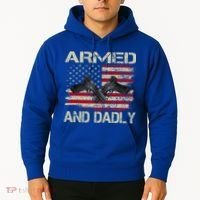 Armed And Dadly Funny Deadly Father For Father's Day Hoodie thumb 2