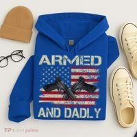 Armed And Dadly Funny Deadly Father For Father's Day Hoodie thumb 4