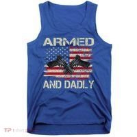 Armed And Dadly Funny Deadly Father For Father's Day Tank Top thumb 0