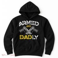 Armed And Dadly Funny Armed And Deadly Dad Fathers Day Hoodie thumb 0