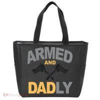 Armed And Dadly Fathers Day Gift Tote Bag thumb 0