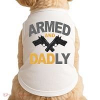 Armed And Dadly Fathers Day Gift Doggie Tank thumb 0
