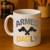 Armed And Dadly Fathers Day Gift Coffee Mug thumb 4