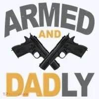Armed And Dadly Fathers Day Gift Kids Long Sleeve Shirt thumb 2
